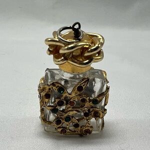 Glass Miniature Perfume Bottle Pendant Art Glass Ornate